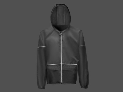 Короткий дождевик Tornado со светоотражающими элементами, белый , размер L