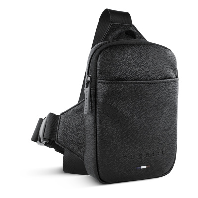 Сумка кросс-боди мужская BUGATTI РИКО | RICO, черная, полиуретан, 15х3х20 см