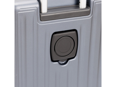 Чемодан TORBER БАЙКАЛ, тёмно-серый металлик, поликарбонат, 37,5 x 20 х 54 см, 37 л , размер S