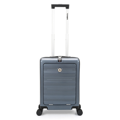 Чемодан TORBER БАЙКАЛ, тёмно-серый металлик, поликарбонат, 37,5 x 20 х 54 см, 37 л