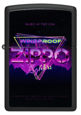 Зажигалка ZIPPO Sign Design с покрытием Black Matte, латунь/сталь, черная, 38x13x57 мм