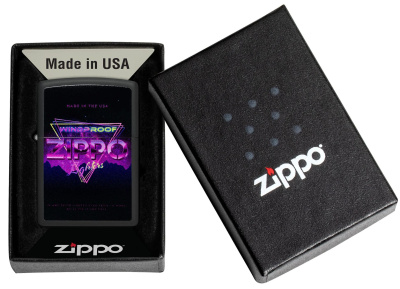 Зажигалка ZIPPO Sign Design с покрытием Black Matte, латунь/сталь, черная, 38x13x57 мм