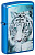 Зажигалка ZIPPO White Tiger с покрытием High Polish Blue, латунь/сталь, синяя, 38x13x57 мм