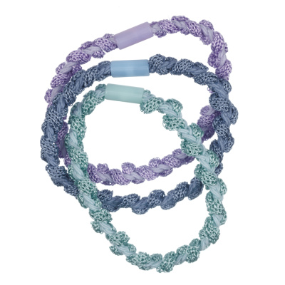 Резинки для волос Dewal Beauty, цвет сиреневый/мятный/серо-синий (3шт.)