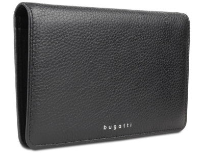 Кошелёк женский BUGATTI СУПЕР ЛЕДИ | LADY TOP, чёрный, натуральная воловья кожа, 19,5х2х11,2 см