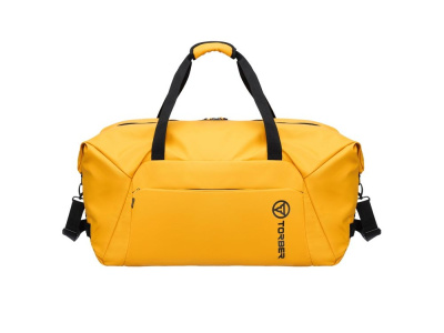 Сумка дорожная TORBER РИТМ, желтая, полиэстер 900D с PU покрытием, 65 х 37 х 34 см