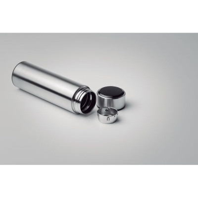 Термос заварочный с термометром тускло-серебряный