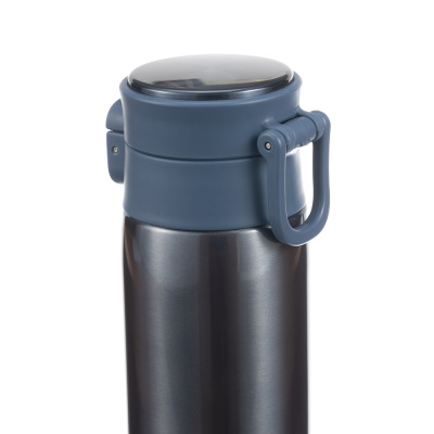 Термокружка Stinger, 0,42 л, сталь/пластик/силикон, синий, 6,5 x 7,5 x 21,9 см