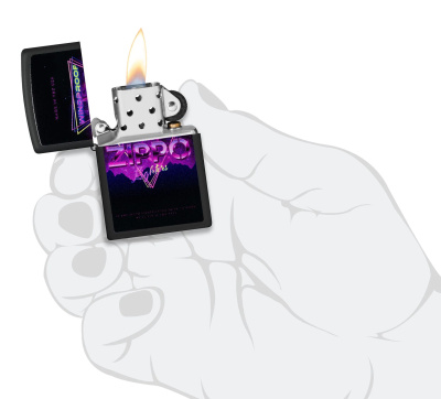 Зажигалка ZIPPO Sign Design с покрытием Black Matte, латунь/сталь, черная, 38x13x57 мм