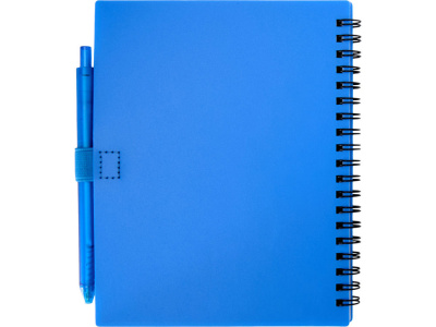 Набор Niove из блокнота из переработанного пластика в мягкой обложке и шариковой ручки (синие чернила) - Синий