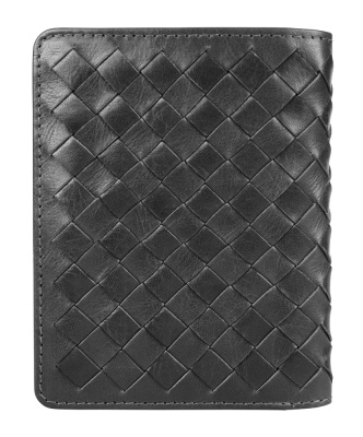 Портмоне для кредитных карт Mano "Don Luca", натуральная кожа в черном цвете, 8,5 х 11 см