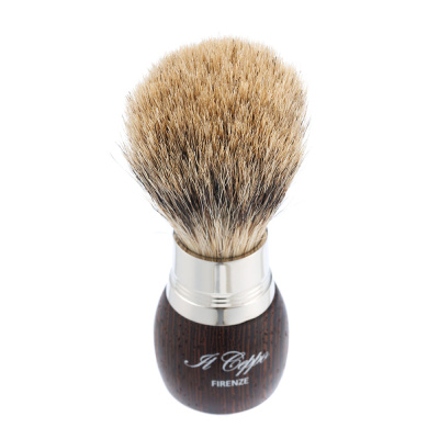 Бритвенный набор IL Ceppo: станок, помазок, подставка, чаша, венге/никелированная латунь, FUSION, натуральный ворс барсука BEST BADGER