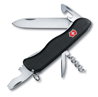 Нож перочинный VICTORINOX Picknicker, 111 мм, 11 функций, с фиксатором лезвия, чёрный