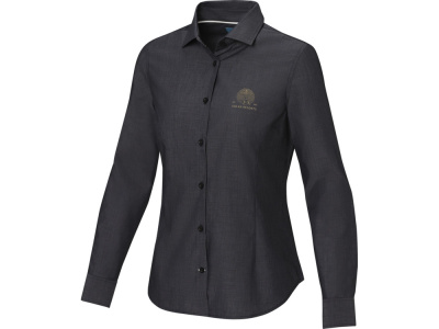 Cuprite Женская рубашка с длинным рукавом, изготовленная из натуральных материалов, которые отвечают стандарту GOTS - сплошной черный , размер L