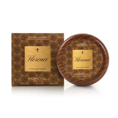 Крем для бритья в деревянной чаше MONDIAL FLORENCE LUXURY SHAVING CREAM TRADITIONAL, 140 мл