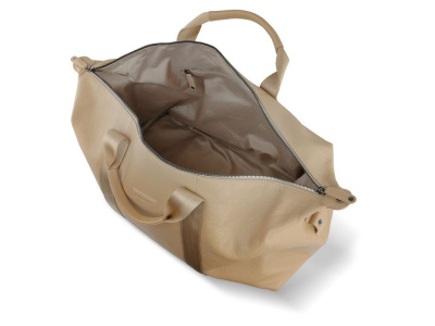 Сумка дорожная BUGATTI ЭЛЬЗА | ELSA, песочного цвета, воловья кожа/полиэстер, 47х22х24/30 см