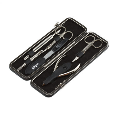 Маникюрный набор GD, 6 пр. Футляр: искусcтвенная кожа, цвет черный