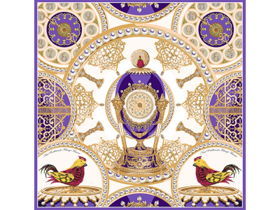 Платок Пасхальное яйцо-часы Петушок