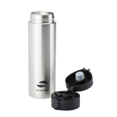 Термокружка Stinger, 0,5 л, сталь/пластик, серебристый, 6,7 x 6,7 x 22,4 см