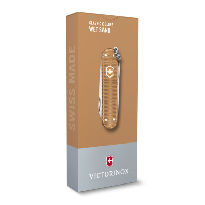 Нож-брелок VICTORINOX Classic SD Alox Colors "Wet Sand", 58 мм, 5 функций, песочный