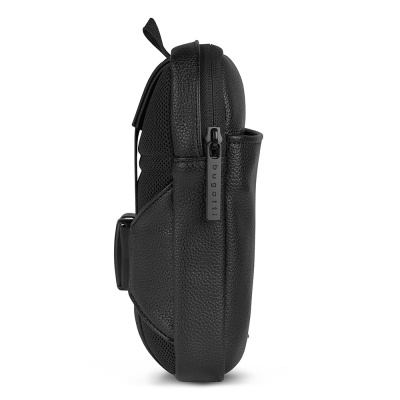 Сумка кросс-боди мужская BUGATTI РИКО | RICO, черная, полиуретан, 15х3х20 см