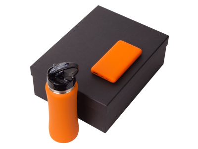 Подарочный набор с бутылкой для воды и повербанком С2, 10000 mAh, оранжевый , размер 10000 mAh