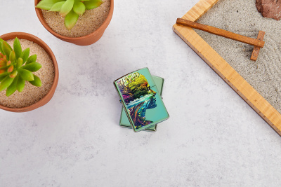 Зажигалка ZIPPO One with Nature Design с покрытием High Polish Green, латунь/сталь, зеленая, глянцевая, 38x13x57 мм