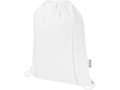 Oregon Blend сумка на шнурке из переработанного материала сертифицированного согласно GRS, плотностью 140 г/м², объемом 5 л - Белый