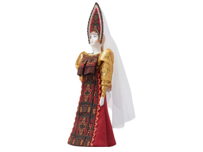 Подарочный набор: кукла фарфоровая, чай Малина с мятой, красный