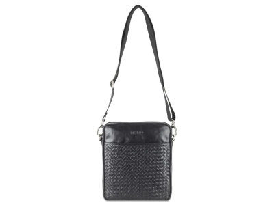 Сумка через плечо Mano Don Luca, натуральная кожа в черном цвете, 23 х 26,5 х 4,5 см