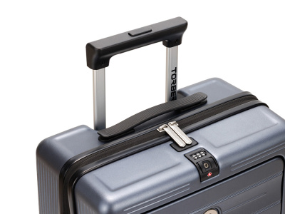 Чемодан TORBER БАЙКАЛ, тёмно-серый металлик, поликарбонат, 37,5 x 20 х 54 см, 37 л , размер S