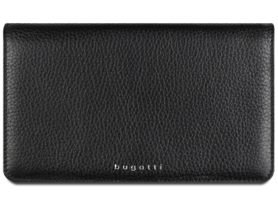 Кошелёк женский BUGATTI СУПЕР ЛЕДИ | LADY TOP, чёрный, натуральная воловья кожа, 19,5х2х11,2 см