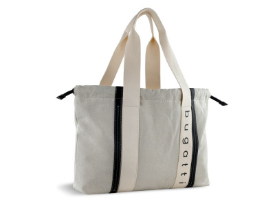 Сумка-шоппер женская BUGATTI АМБРА | AMBRA, бежево-черный цвет, хлопок/полиэстер, 45х10х34 см