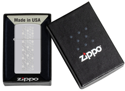 Зажигалка ZIPPO Slim® Honeycomb Design с покрытием High Polish Chrome, латунь/сталь, серебристая, 29x10x60 мм