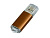 Флешка промо прямоугольной формы  c прозрачным колпачком, 16 Гб, коричневый , размер 16ГБ