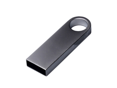 USB 2.0-флешка на 512 Мбайт с мини чипом и круглым отверстием, серебристый , размер 512Mb