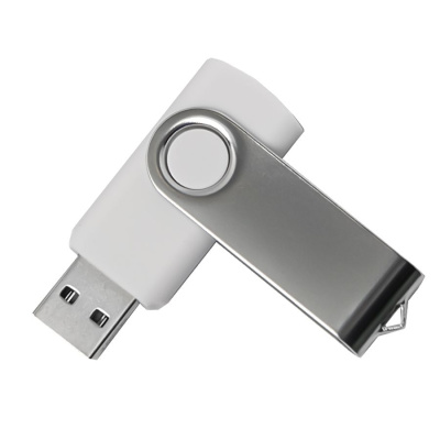 USB flash-карта DOT (8Гб), белый, 5,8х2х1,1см,пластик металл