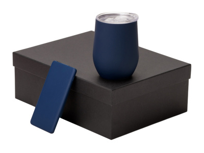 Подарочный набор с термокружкой и повербанком С1, 5000 mAh, темно-синий , размер 5000 mAh