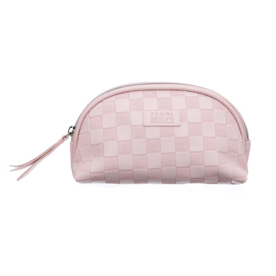 Косметичка Dewal Beauty серия "Шашки", розовая, 20х8.5х11см