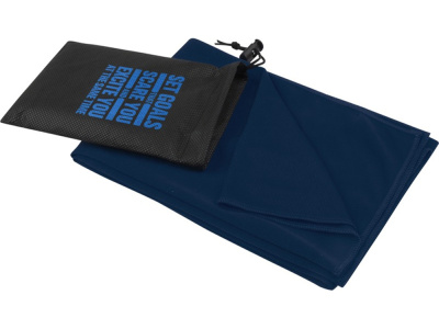 Lucas спортивное полотенце из переработанного полиэстера 50х100 см - Синий нэйви , размер M