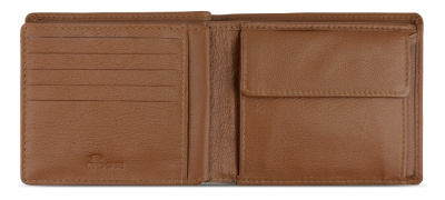 Портмоне BUGATTI ШЕДЕВР | BOMBA, с защитой данных RFID, коньячного цвета, кожа козы/полиэстер, 12х2х9,5 см