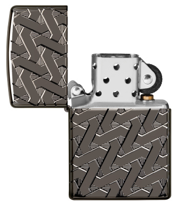 Зажигалка ZIPPO Armor® с покрытием High Polish Black Ice®, латунь/сталь, чёрная, 38x13x57 мм