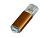 Флешка 3.0 промо прямоугольной формы  c прозрачным колпачком, 128 Гб, коричневый , размер 128Gb