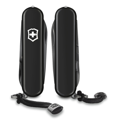 Нож-брелок VICTORINOX Signature Lite Onyx Black, 58 мм, 8 функций, чёрный