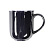 Кружка PERLA, черный с белым, 350мл, фарфор