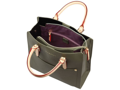 Сумка-портфель женская BUGATTI ЭЛЛА | ELLA, оливковая, полиуретан, 30х11,5х28 см