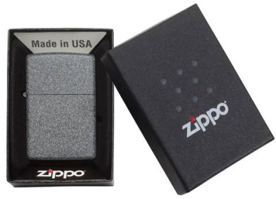 Зажигалка ZIPPO Classic с покрытием Iron Stone™, латунь/сталь, серая, матовая, 38x13x57 мм