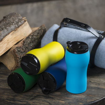 Термокружка вакуумная  "Velvet";  380 мл; зеленый; металл/пластик