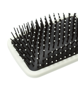 Щетка массажная Dewal Beauty серия "Прованс" с пластиковым штифтом, квадратная, кремовая, 13 рядов