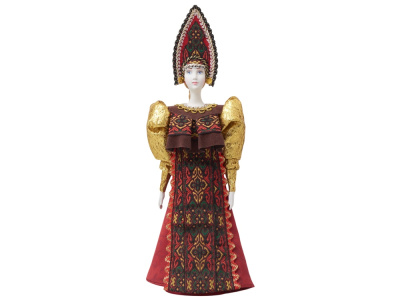 Подарочный набор: кукла фарфоровая, мед, красный